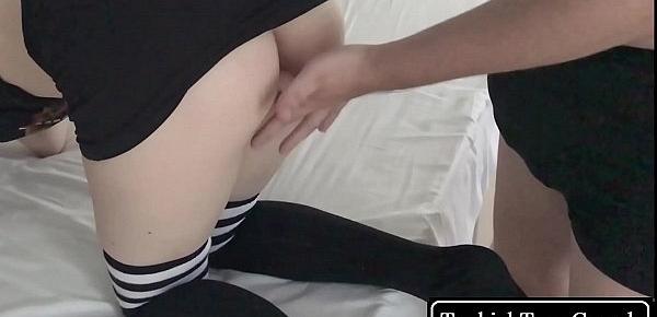  Little Turkish college girl gets huge cumshot on her tits
